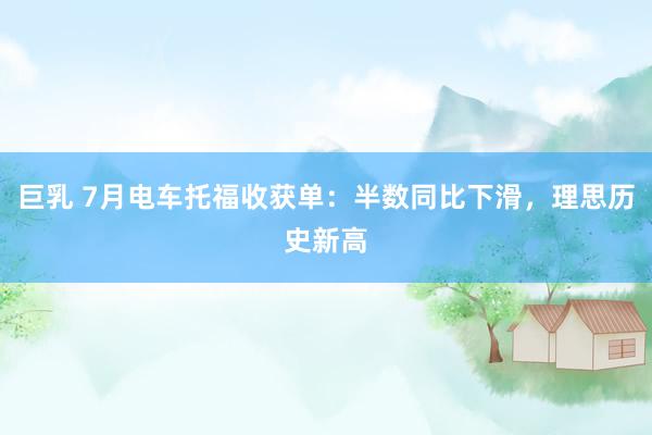 巨乳 7月电车托福收获单：半数同比下滑，理思历史新高