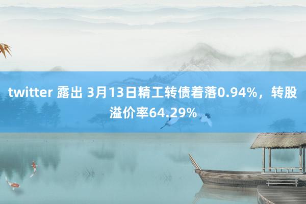 twitter 露出 3月13日精工转债着落0.94%，转股溢价率64.29%