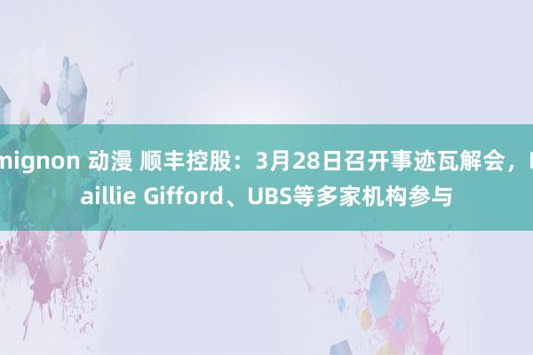 mignon 动漫 顺丰控股：3月28日召开事迹瓦解会，Baillie Gifford、UBS等多家机构参与